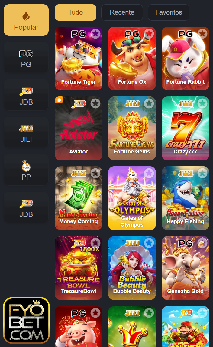 Prêmios Jogos fyobet.com